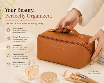 Premium Makeup Travel Pouch – Large Capacity Cosmetic Organizer Bag