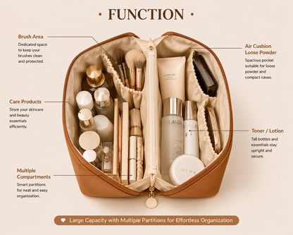 Premium Makeup Travel Pouch – Large Capacity Cosmetic Organizer Bag