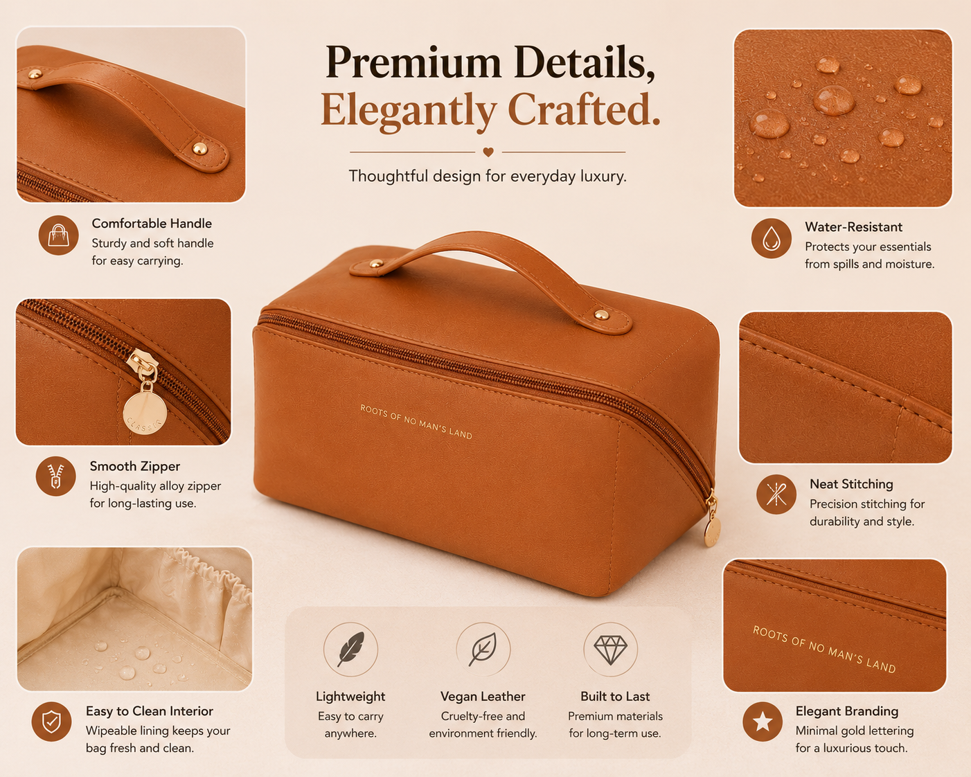 Premium Makeup Travel Pouch – Large Capacity Cosmetic Organizer Bag
