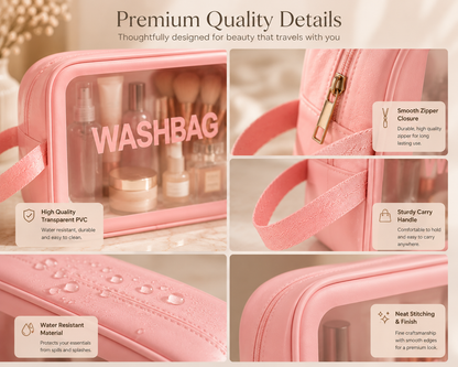 Travel Makeup & Toiletry Organizer – Waterproof Cosmetic Wash Bag