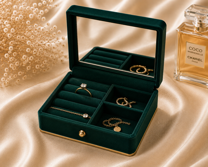 Emerald Velvet Ring Box